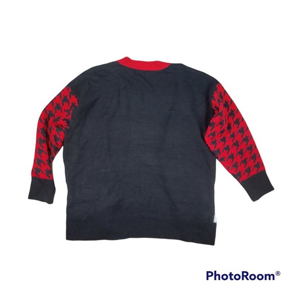 Merry & Bright ugly Christmas holiday winter cardigan w snowman + tree NWT - Picture 3 of 3